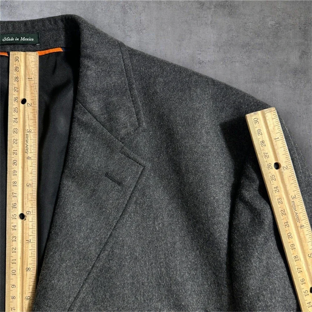 J.CREW Vintage Mens 42R Gray Wool Blazer Sport Coat 3 Button Jacket 1 Vent